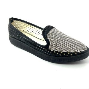 Fashion sneaker with stones black color new in box European size 35(US:5)